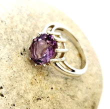 Load image into Gallery viewer, Amethyst Gemstone silver Ring
