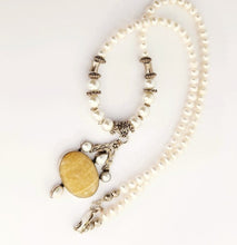 Load image into Gallery viewer, Yellow Jasper and fresh water pearl Necklace for women
