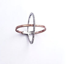 Load image into Gallery viewer, Two tone Rose gold cubic zirconia silver Ring
