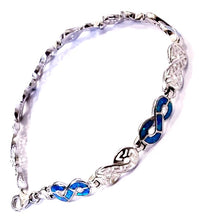 Load image into Gallery viewer, Blue Opal silver Tennis Bracelet
