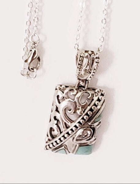 Turquoise Silver Pendant Necklace