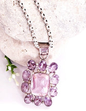 Load image into Gallery viewer, Amethyst Gemstone  sterling silver pendant
