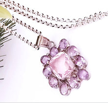 Load image into Gallery viewer, Amethyst Gemstone  sterling silver pendant
