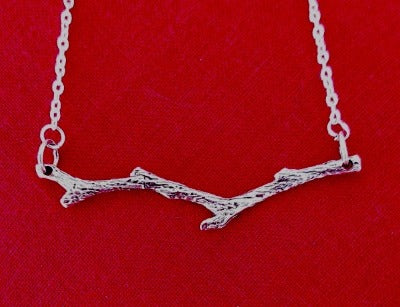 Silver Deer Antler Necklace, Antler pendant