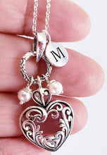 Load image into Gallery viewer, Bali pearl Name initial silver pendant Necklace
