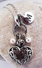 Load image into Gallery viewer, Bali pearl Name initial silver pendant Necklace
