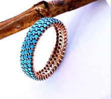 Load image into Gallery viewer, Turquoise Rose Gold Sterling silver Ring
