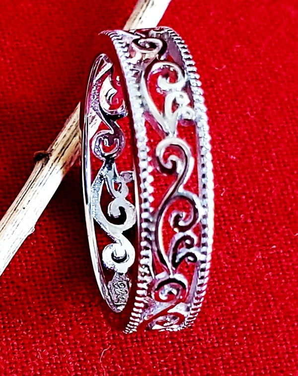 Sterling silver handmade finger ring, Tungsten ring