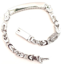 Load image into Gallery viewer, Men&#39;s silver plated Bar Bracelet
