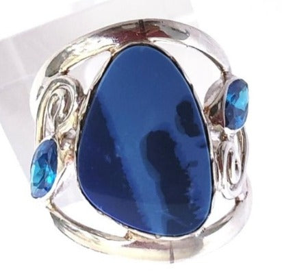 Blue Opal silver Ring